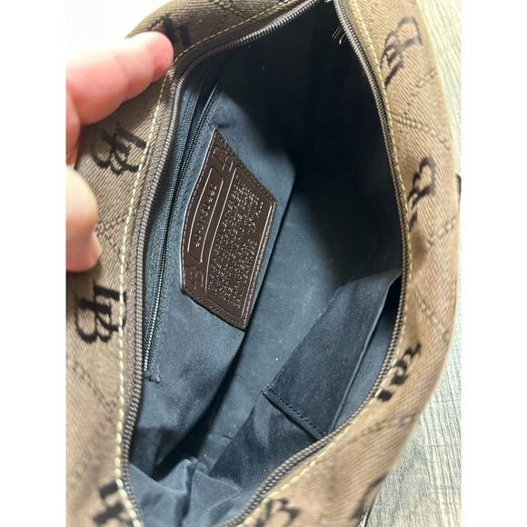 Dooney & Bourke Monogram Brown/Chocolate Small Hobo Shoulder Bag Authentic - Picture 4 of 16